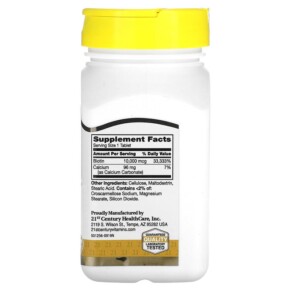 Viên uống Biotin 10.000 mcg 120 viên 21st Century 3 Thành phần vi chất của 21st Century Biotin 10.000 mcg 120 Tablets 740985277577