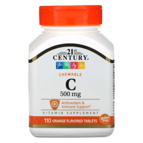 Thực phẩm bổ sung 21st Century Chewable C Orange Flavor 500 mg 110 Tablets 740985210246
