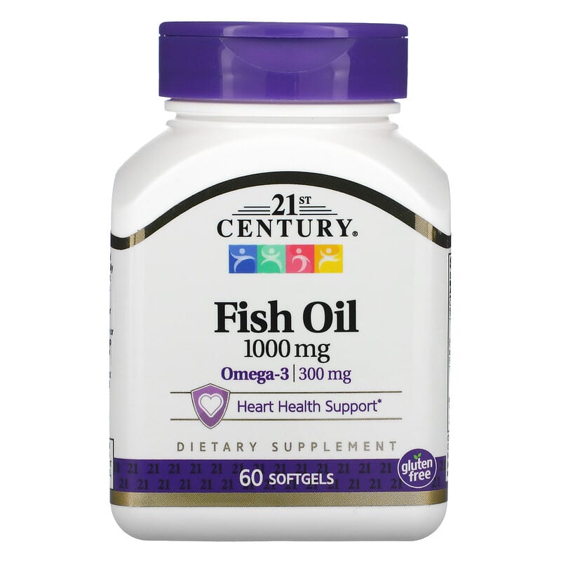 Viên uống dầu cá 21st Century 1000 mg 60 viên mềm 10 21st century fish oil 1000 mg 60 softgels 43875 740985214954