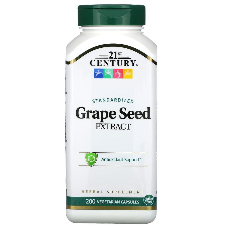 Viên uống chiết xuất hạt nho tiêu chuẩn 21st Century 200 viên thực vật 10 21st century grape seed extract standardized 200 vegetarian capsules 10769 740985219560