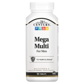 Thực phẩm bổ sung 21st Century Mega Multi for Men Multivitamin & Multimineral 90 Tablets 740985226582
