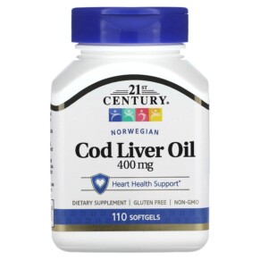 Thực phẩm bổ sung 21st Century Norwegian Cod Liver Oil 400 mg 110 Softgels 740985211687