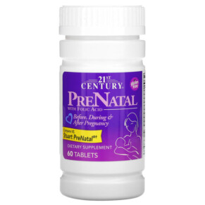 Thực phẩm bổ sung 21st Century PreNatal with Folic Acid 60 Tablets 740985273104