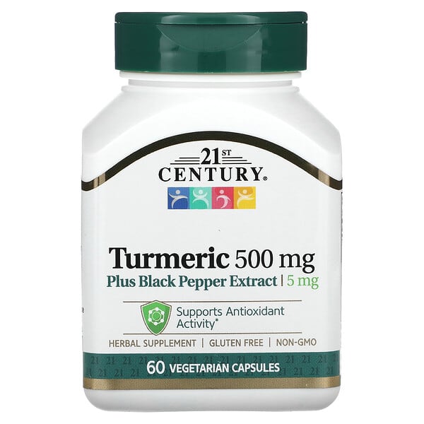 21st Century Turmeric Plus Black Pepper Extract 500 mg 60 viên chay 740985279908