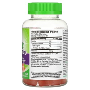 Kẹo dẻo Melatonin Extra Strength 5 mg hương dâu 21st Century Vita Joy 60 viên 3 Thành phần vi chất của 21st Century Vita Joy Melatonin Gummies Extra Strength Strawberry 5 mg 60 Gummies 740985280379