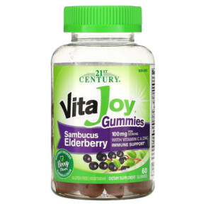 Thực phẩm bổ sung 21st Century VitaJoy Gummies Sambucus Elderberry 60 Vegetarian Gummies 740985280171