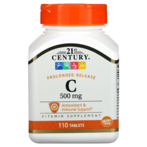 Thực phẩm bổ sung 21st Century Vitamin C Prolonged Release 500 mg 110 Tablets 740985211908