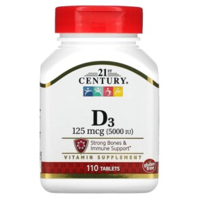 Thực phẩm bổ sung 21st Century Vitamin D3 125 mcg (5.000 IU) 110 Tablets 740985272886