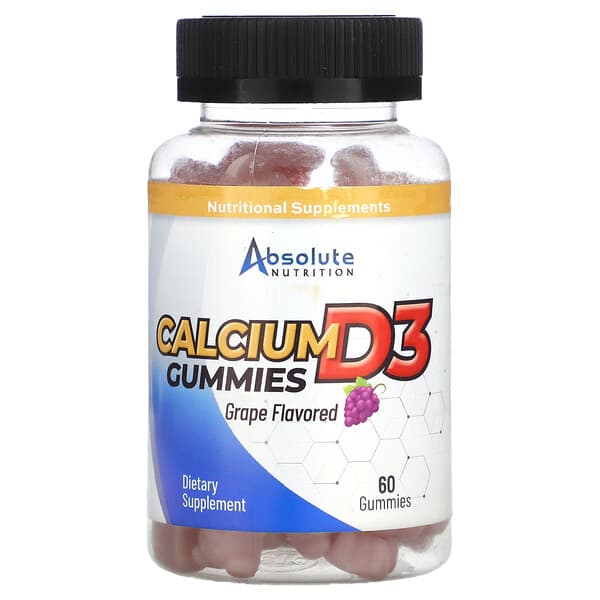 Absolute Nutrition Calcium D3 Gummies Grape 60 viên nhai 10 absolute nutrition calcium d3 gummies grape 60 gummies 130077 708235090246