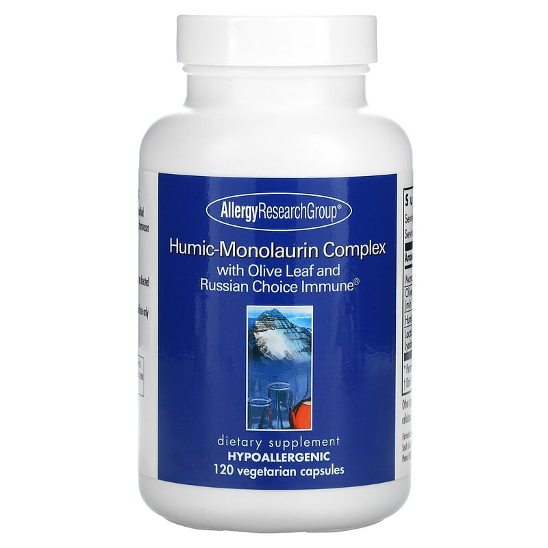 Complex Humic-Monolaurin 120 viên chay của Allergy Research Group 10 allergy research group humic monolaurin complex 120 vegetarian capsules 85374 713947767201