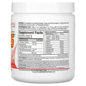 Nước uống năng lượng ALLMAX ACUTS Amino-Charged hương Goji Berry 7.4 oz (210 g) 3 Thành phần vi chất của ALLMAX ACUTS Amino-Charged Energy Drink Goji Berry 7.4 oz (210 g) 665553224800