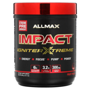 Thực phẩm bổ sung ALLMAX IMPACT Igniter Xtreme Pre-Workout Fruit Punch 12.7 oz (360 g) 665553229324