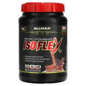 Thực phẩm bổ sung ALLMAX Isoflex 100% Ultra-Pure Whey Protein Isolate (WPI Ion-Charged Particle Filtration) Chocolate 32 oz (907 g) 665553121123