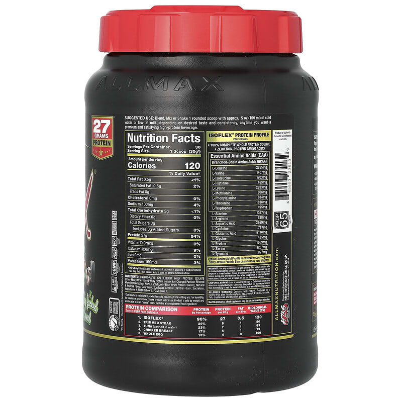 ALLMAX ISOFLEX Bột Tinh Chế Từ Sữa Nguyên Chất Lucky Jacked Cereal 2 lbs (907 g) 9 ALLMAX ISOFLEX Bột Tinh Chế Từ Sữa Nguyên Chất Lucky Jacked Cereal 2 lbs (907 g) 665553230139