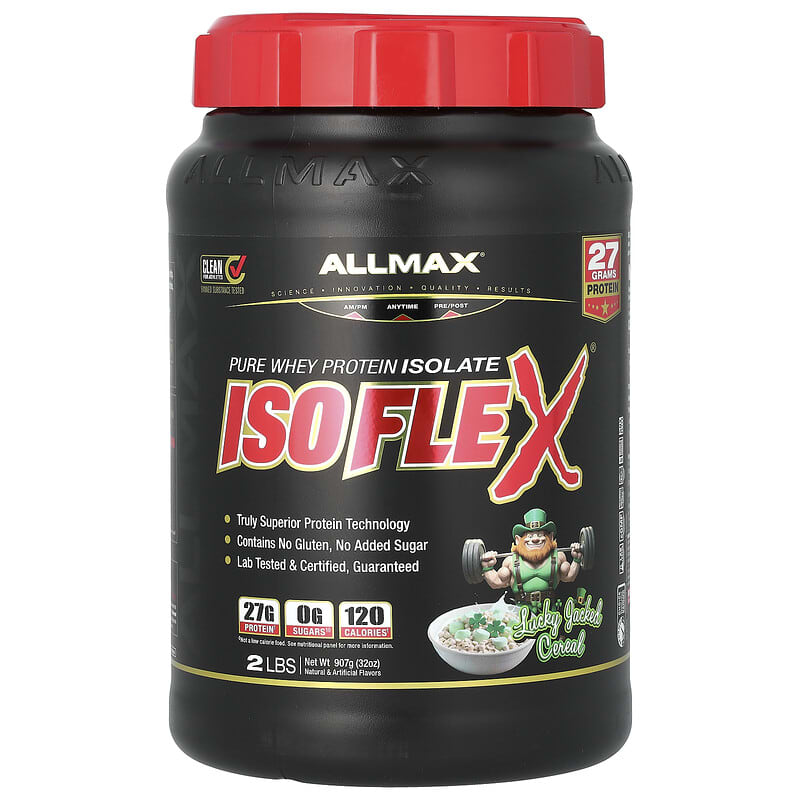 ALLMAX, ISOFLEX®, Pure Whey Protein Isolate, Lucky Jacked Cereal, 2 lbs (907 g) 665553230139