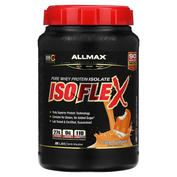 ALLMAX ISOFLEX® Pure Whey Protein Isolate Orange Dreamsicle 2 lbs 907 g 10 allmax isoflex pure whey protein isolate orange dreamsicle 2 lbs 907 g 67608 665553121420