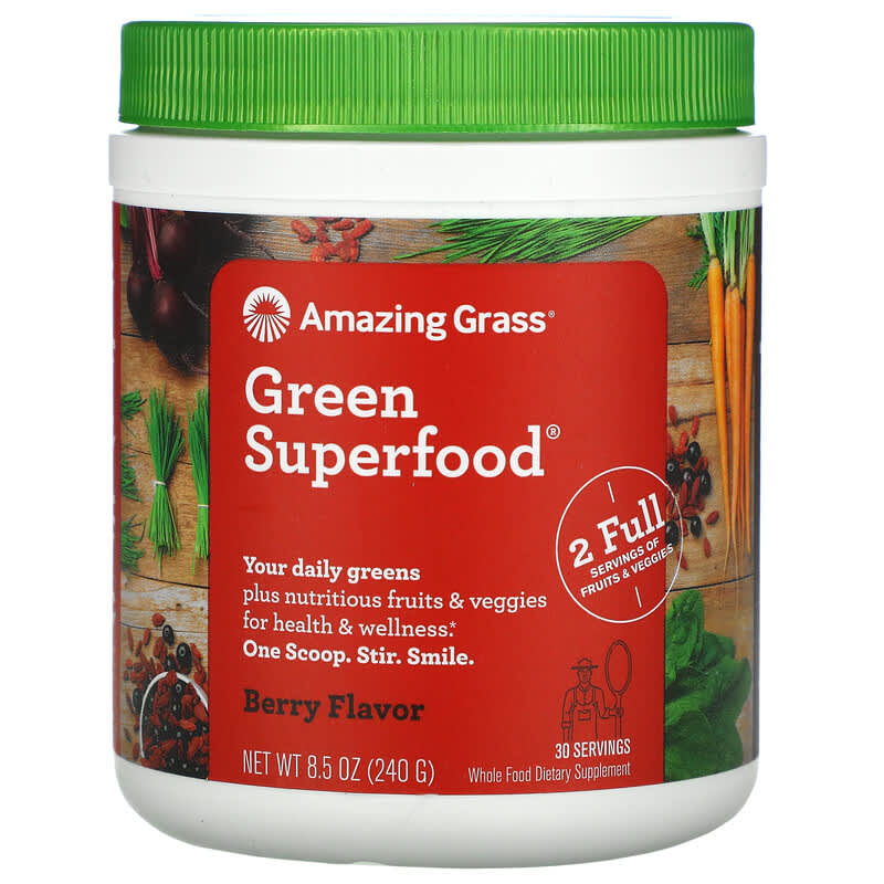 Bột Superfood Berry Amazing Grass Green 8.5 oz (240 g) 10 amazing grass green superfood berry 8 5 oz 240 g 17833 829835937004