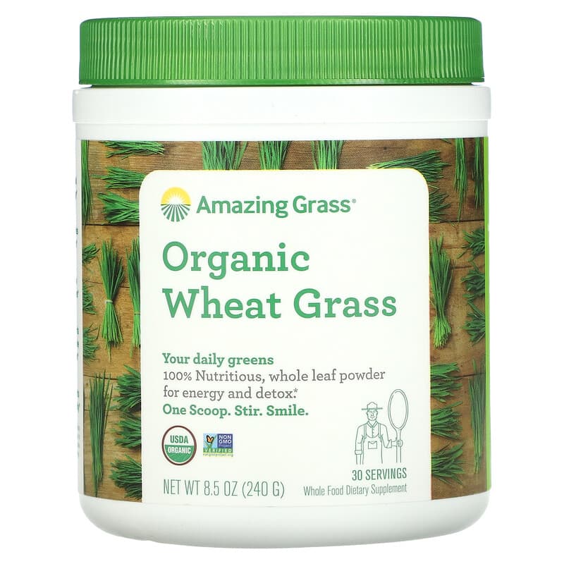 Cỏ lúa mì hữu cơ Amazing Grass 240 g (8.5 oz) 10 amazing grass organic wheat grass 8 5 oz 240 g 13317 829835011001