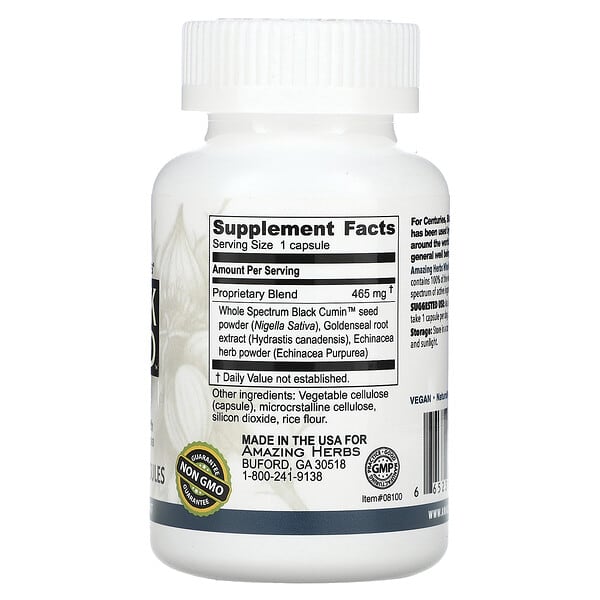 Amazing Herbs Black Seed Gold 60 viên chay 9 Amazing Herbs Black Seed Gold 60 viên chay 665231081008