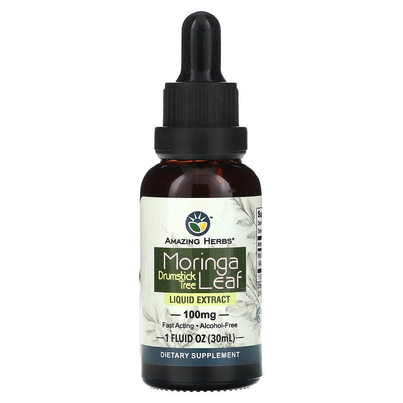 Chiết Xuất Lá Moringa Amazing Herbs 30ml 10 amazing herbs moringa leaf liquid extract 1 fl oz 30 ml 127108 665231170016
