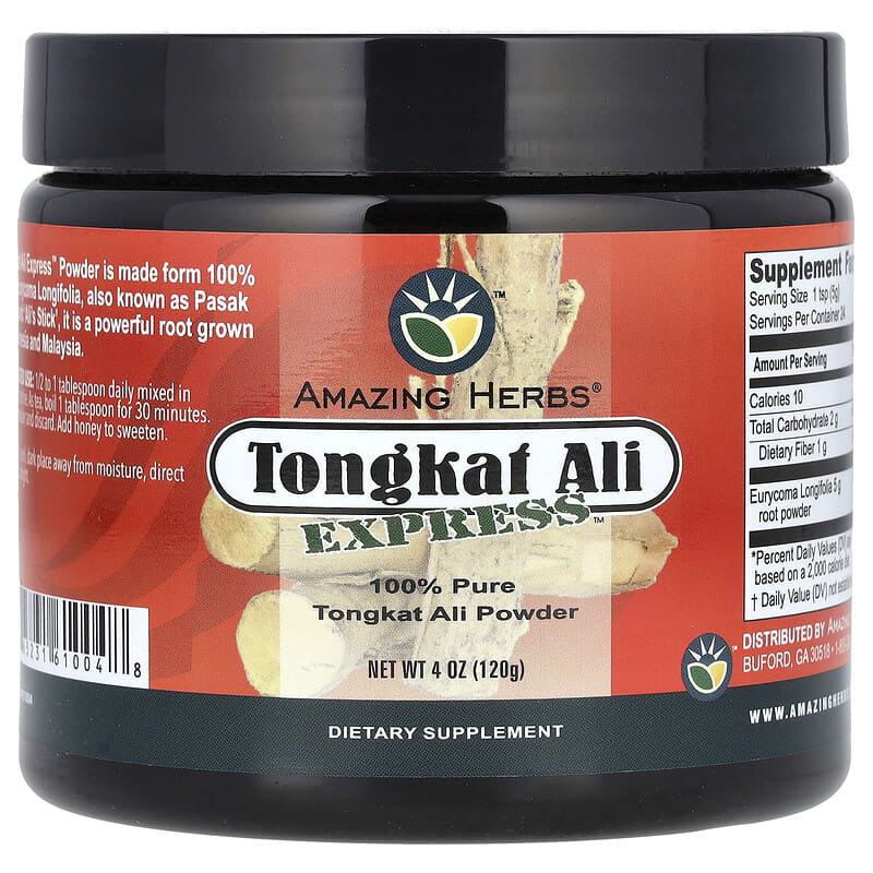 Amazing Herbs, Tongkat Ali Express Powder, 4 oz (120 g) 665231610048