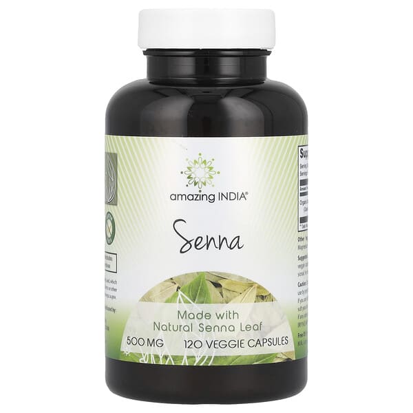 Amazing India Senna 500 mg 120 viên 10 amazing india senna 500 mg 120 veggie capsules 123082 810180025355