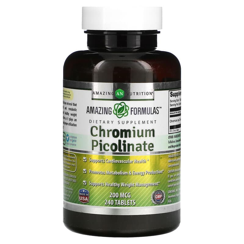 Amazing Nutrition Chromium Picolinate 200 mcg 240 viên 10 amazing nutrition chromium picolinate 200 mcg 240 tablets 113173 810180021791