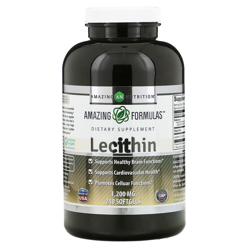 Amazing Nutrition Lecithin 1200 mg 240 viên nang mềm 10 amazing nutrition lecithin 1 200 mg 240 softgels 108566 810180023672
