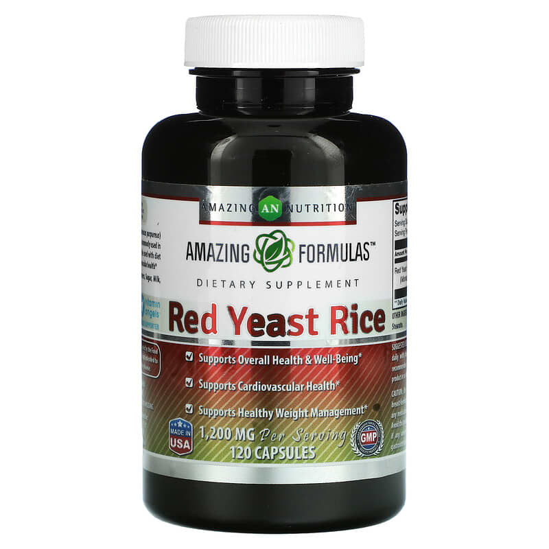 Amazing Nutrition Gạo Đỏ 600 mg 120 viên nén 10 amazing nutrition red yeast rice 600 mg 120 capsules 113184 810180023085