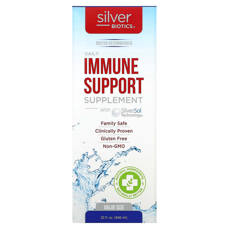 Thực phẩm bổ sung hỗ trợ miễn dịch hàng ngày American Biotech Labs Silver Biotics với công nghệ SilverSol 32 fl oz (946 ml) 10 american biotech labs silver biotics daily immune support supplement with silversol technology 32 fl oz 946 ml 46772 831060001320