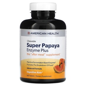 Thực phẩm bổ sung American Health Chewable Super Papaya Enzyme Plus 360 Tablets 076630502054