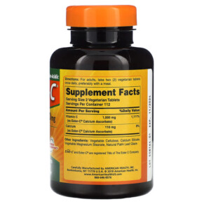 Viên uống American Health Ester-C 500 mg 225 viên thực vật 3 Thành phần vi chất của American Health Ester-C 500 mg 225 Vegetarian Tablets 076630169912