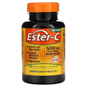 Thực phẩm bổ sung American Health Ester-C with Citrus Bioflavonoids 500 mg 120 Vegetarian Capsules 076630169660