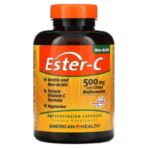 Thực phẩm bổ sung American Health Ester-C with Citrus Bioflavonoids 500 mg 240 Vegetarian Capsules 076630169677