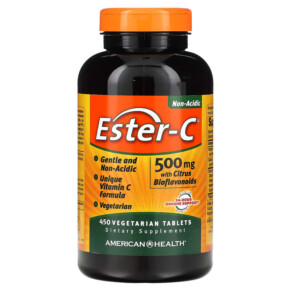 Thực phẩm bổ sung American Health Ester-C with Citrus Bioflavonoids 500 mg 450 Vegetarian Tablets 076630169561