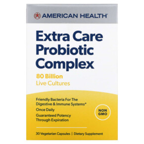 Thực phẩm bổ sung American Health Extra Care Probiotic Complex 80 Billion CFU 30 Vegetarian Capules 076630300834