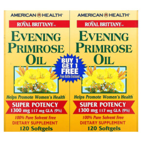 Thực phẩm bổ sung American Health Royal Brittany Evening Primrose Oil 1.300 mg 2 Bottles 120 Softgels Each 076630032339