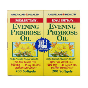 Thực phẩm bổ sung American Health Royal Brittany Evening Primrose Oil 500 mg 2 Bottles 200 Softgels Each 076630036344