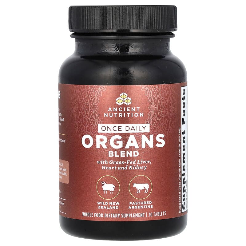 Ancient Nutrition, Hỗn Hợp Cơ Quan Ngày Một viên, 30 viên 10 ancient nutrition once daily organs blend 30 tablets 139288 816401027030