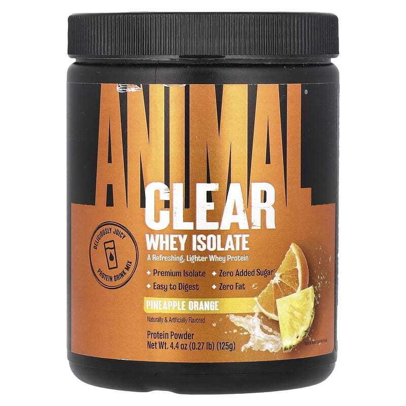 Animal, Clear Whey Isolate, Pineapple Orange, 0,27 lb (125 g) 039442005243