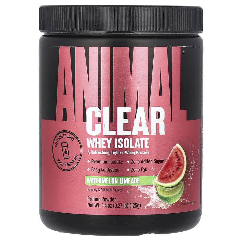 Animal, Clear Whey Isolate, Watermelon Limeade, 0,27 lb (125 g) 039442005267