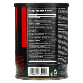 Thành phần vi chất của Animal Cuts Ripped & Peeled 42 Packs 039442030146