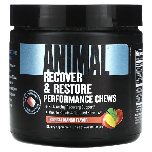 Animal Recover & Restore Performance Chews Tropical Mango 120 viên nhai 10 animal recover restore performance chews tropical mango 120 chewable tablets 129117 039442001573