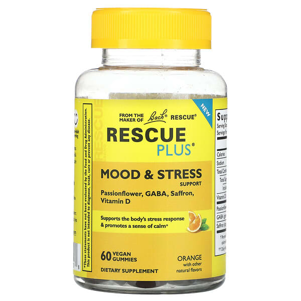 Bach Rescue Plus Mood & Stress Support Orange 60 viên nhai 10 bach rescue plus mood stress support orange 60 vegan gummies 120250 741273403166
