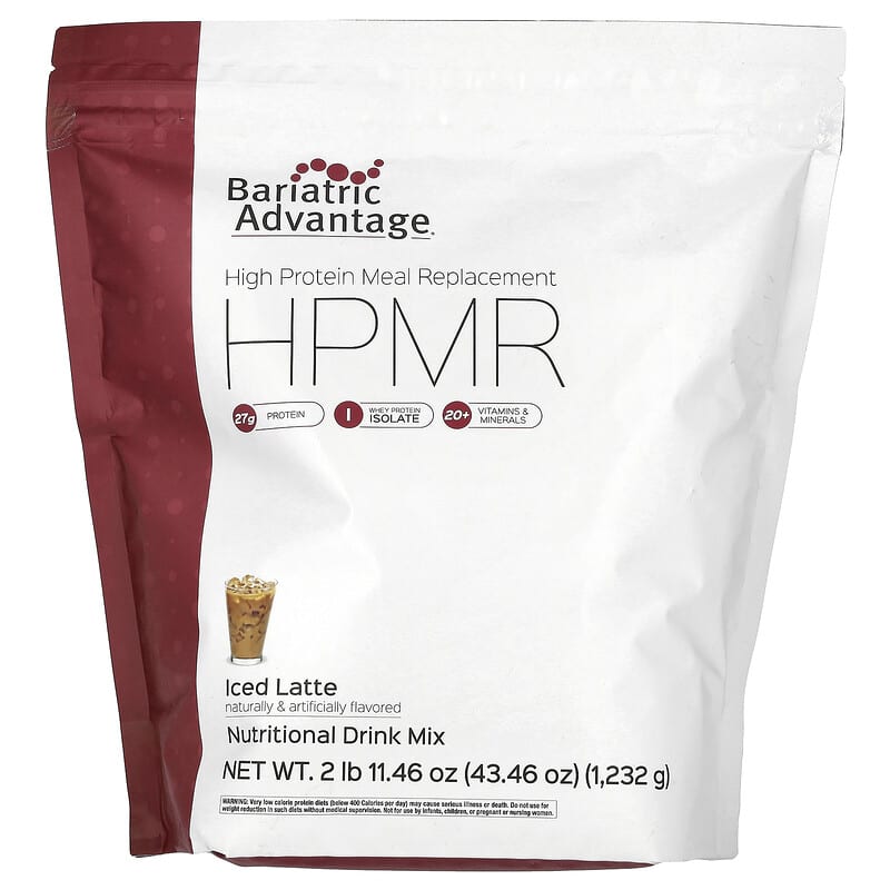 Thay thế bữa ăn giàu protein Bariatric Advantage HPMR Iced Latte 1.232 kg 10 bariatric advantage hpmr high protein meal replacement iced latte 2 lb 11 46 oz 1 232 g 141804 755571956156