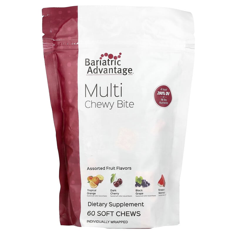 Bariatric Advantage, Multi Chewy Bite, Assorted Fruit, 60 viên nhai 755571954022
