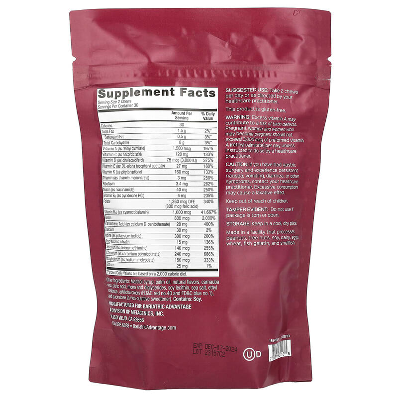 Viên nhai Bariatric Advantage Multi Chewy Bite Nho Đen 60 viên 9 Viên nhai Bariatric Advantage Multi Chewy Bite Nho Đen 60 viên 755571951168