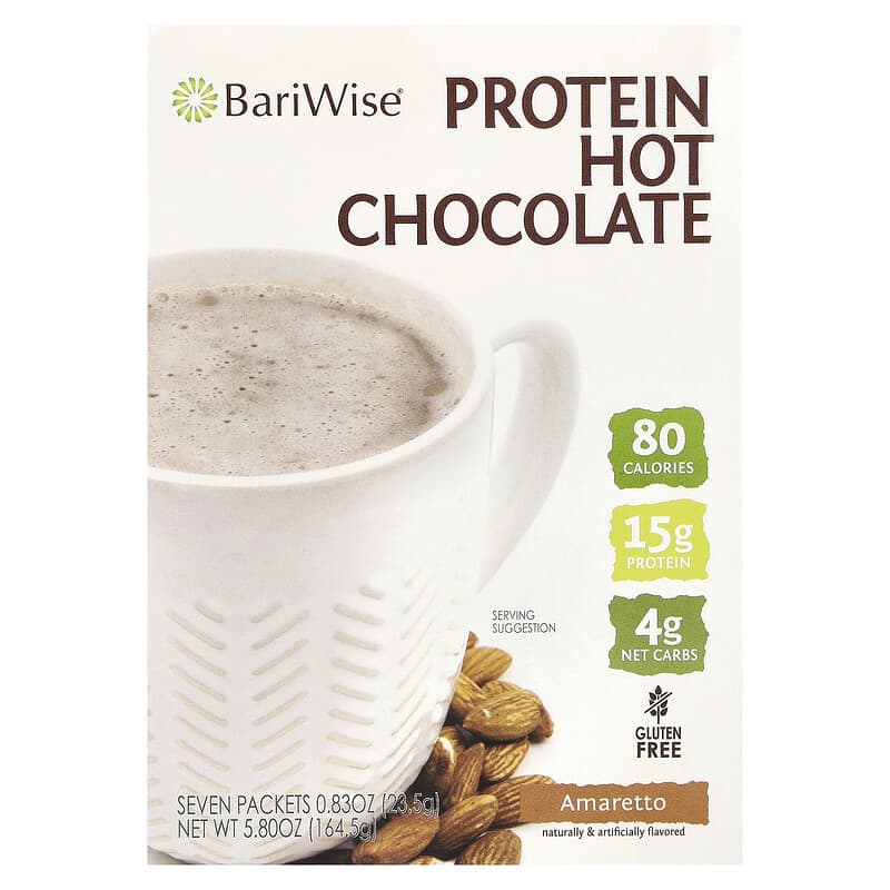 Sô cô la nóng protein BariWise hương Amaretto 7 gói 23,5 g 10 bariwise protein hot chocolate amaretto 7 packets 0 83 oz 23 5 g each 138849 818609013884