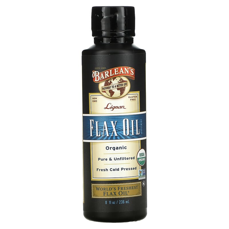 Dầu hạt lanh hữu cơ Barlean's Lignan 8 fl oz (236 ml) 10 barlean s organic lignan flax oil supplement 8 fl oz 236 ml 18752 705875000048