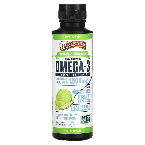Barlean's Seriously Delicious Omega-3 from Fish Oil Key Lime Pie 1.500 mg 8 oz 227 g 705875600231